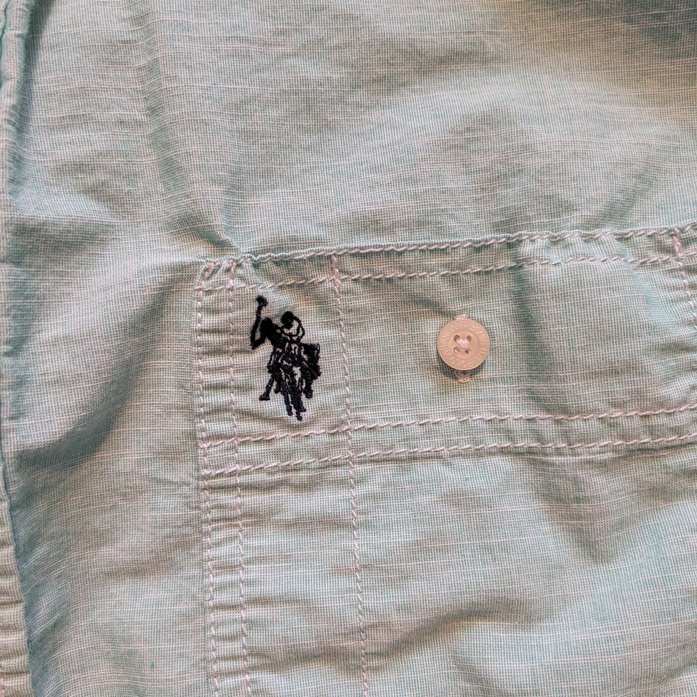 U.S. Polo Assn. Men's Light Green/Mint Shirt XXL - Picture 4 of 8